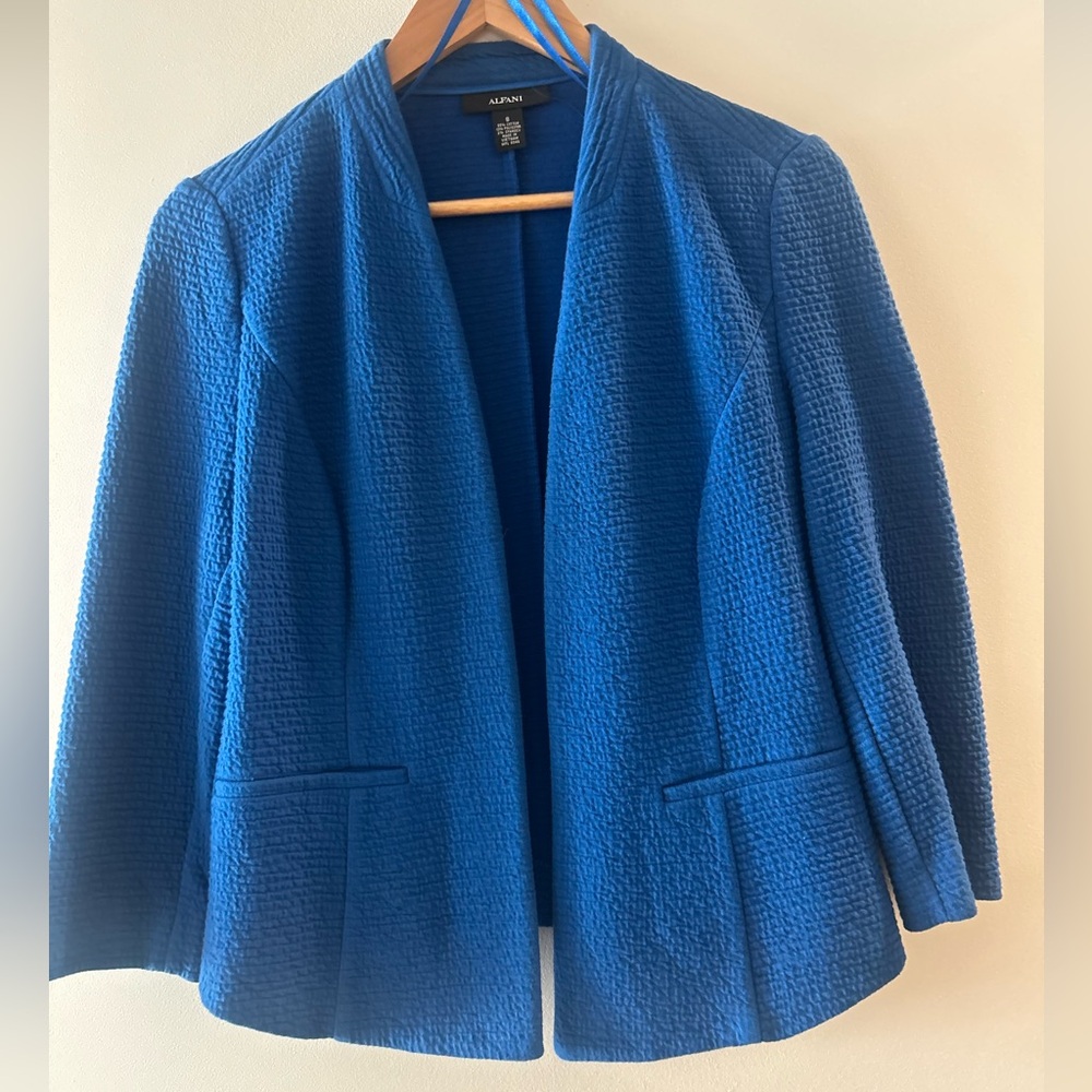 Alfani Women's Blue Textured Blazer